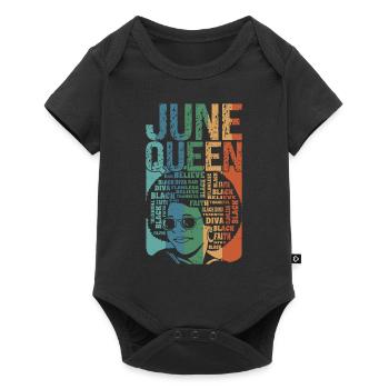 June - Month of birth of the Queen - Celebrate the - Baby Premium short-sleeve bodysuit - black - Front