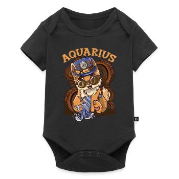 Signe du zodiaque Verseau Astrologie Chat - Body à manches courtes Premium Bébé - noir - Devant