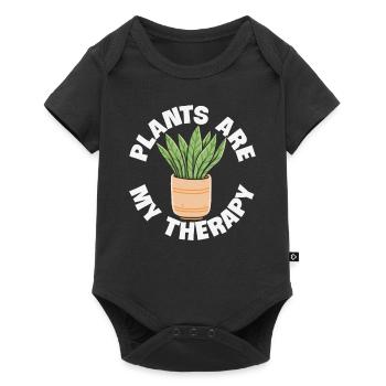Plants Are My Therapy Plant Quotes - Baby Premium short-sleeve bodysuit - black - Front