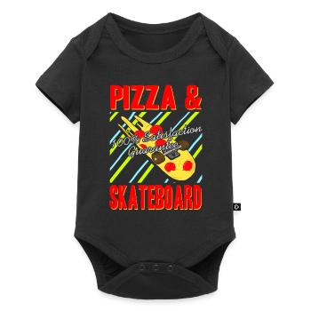 Pizza & Skateboard 100% Satisfaction Guarantee - Baby Premium short-sleeve bodysuit - black - Front