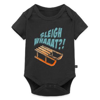 Sleigh Whaaat?! Funny Sledding Designs T-Shirt - Baby Premium Kurzarmbody - Schwarz - Vorne