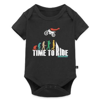 Motocross enduro motorcycle freestyle extreme sport - Baby Premium short-sleeve bodysuit - black - Front
