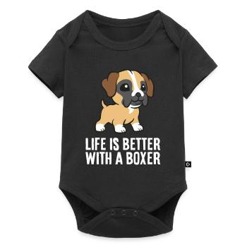 Boxer Dog Owner La vie est meilleure avec un - Body à manches courtes Premium Bébé - noir - Devant