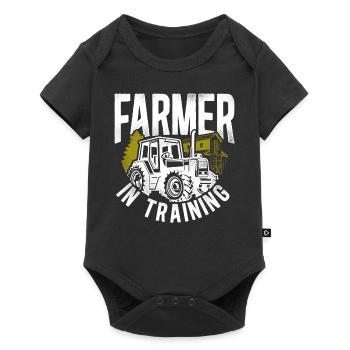 Farming Farmer Tractor Vintage - Baby Premium short-sleeve bodysuit - black - Front