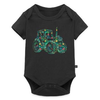 Farming Farmer Flower Floral - Baby Premium Kurzarmbody - Schwarz - Vorne
