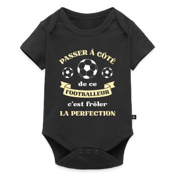 foot homme perfection footballeur humour football - Body à manches courtes Premium Bébé - noir - Devant