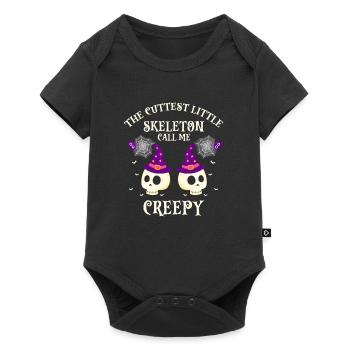 The Cutest Little Skeleton Call Me Creepy Funny - Baby Premium short-sleeve bodysuit - black - Front