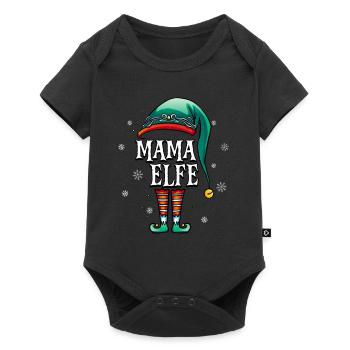 Weihnachten Mama Elf - Baby Premium Kurzarmbody - Schwarz - Vorne