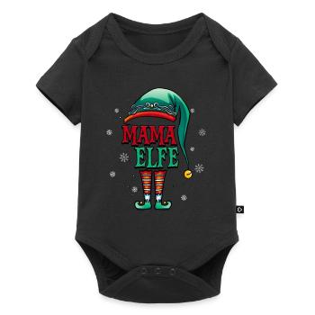 Weihnachten Mama Elf - Baby Premium Kurzarmbody - Schwarz - Vorne