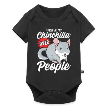 Chinchilla À propos des gens - Body à manches courtes Premium Bébé - noir - Devant