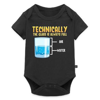 The glass is always full of science - Baby Premium short-sleeve bodysuit - black - Front