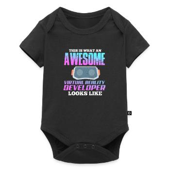 VR Virtual Reality Gamer Gift - Baby Premium short-sleeve bodysuit - black - Front