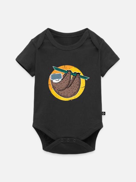 VR Virtual Reality Gamer Geschenk - Baby Premium Kurzarmbody - Schwarz