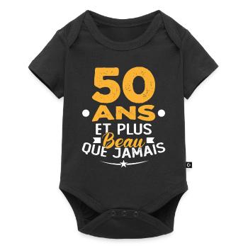 50 Ans et plus beau que jamais - Body à manches courtes Premium Bébé - noir - Devant
