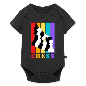 Pièces d’échecs t-shirt coloré - Body à manches courtes Premium Bébé - noir - Devant