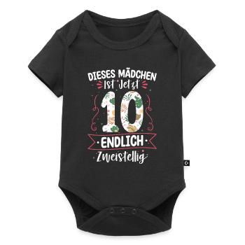 Mächen Ist Jetzt 10 Zweistellig 10. Geburtstag - Baby Premium Kurzarmbody - Schwarz - Vorne