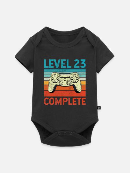 Level 23 Complete - Baby Premium Kurzarmbody - Schwarz