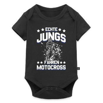 Motocross Enduro Motorrad Freestyle Extrem Sport - Baby Premium Kurzarmbody - Schwarz - Vorne