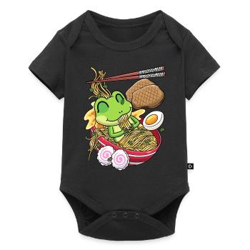 Kawaii Frog Ramen Noodles Japanese Food - Baby Premium short-sleeve bodysuit - black - Front