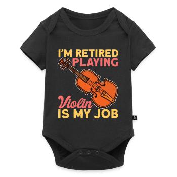 Jouer du violon à la retraite / instrument de violon - Body à manches courtes Premium Bébé - noir - Devant