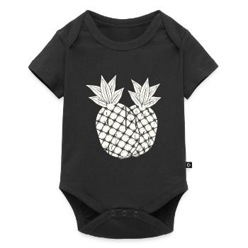 Pineapple, fruit illustration - Baby Premium short-sleeve bodysuit - black - Front