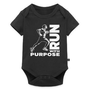 Run With Purpose Aim Quotes - Baby Premium short-sleeve bodysuit - black - Front