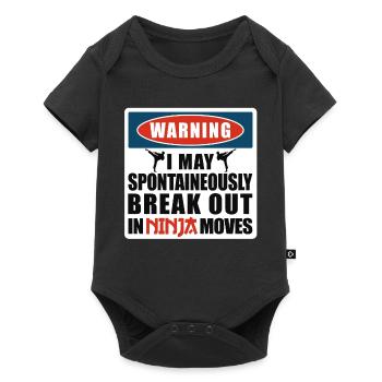 Karate Black Belt Gi Uniform - Baby Premium Kurzarmbody - Schwarz - Vorne