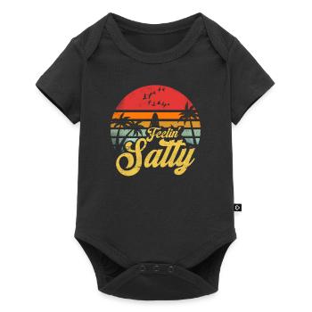 Se sentir Salty Island Vacances Surf Palm Vintage - Body à manches courtes Premium Bébé - noir - Devant