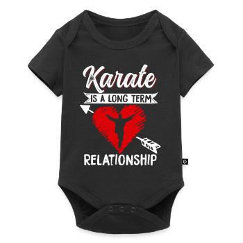 Karate Black Belt Gi Uniform - Baby Premium Kurzarmbody - Schwarz - Vorne