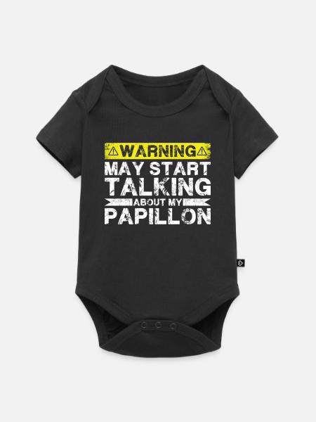 Über Papillon Sprechen - Baby Premium Kurzarmbody - Schwarz