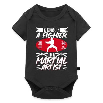 Karate Black Belt Gi Uniform I'M - Baby Premium Kurzarmbody - Schwarz - Vorne