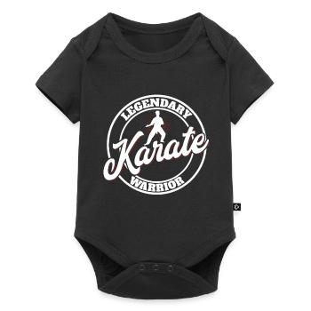 Karate Black Belt Gi Uniform - Baby Premium Kurzarmbody - Schwarz - Vorne