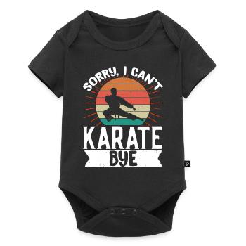 Karate Black Belt Gi Uniform - Baby Premium Kurzarmbody - Schwarz - Vorne