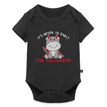 Hippo il n’est jamais trop tôt pour le diable d’Halloween - Body à manches courtes Premium Bébé - noir - Devant