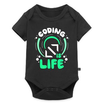 Coding Ist Leben Code Coder Programmierer - Baby Premium Kurzarmbody - Schwarz - Vorne
