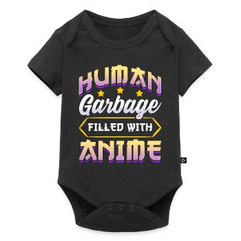 Drôle Anime Manga Design Déchets Humains - Body à manches courtes Premium Bébé - noir - Devant
