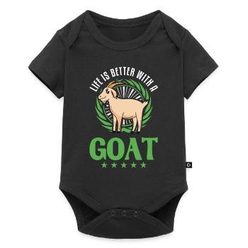 La vie est meilleure avec une chèvre Ziegenwirt Ziege - Body à manches courtes Premium Bébé - noir - Devant