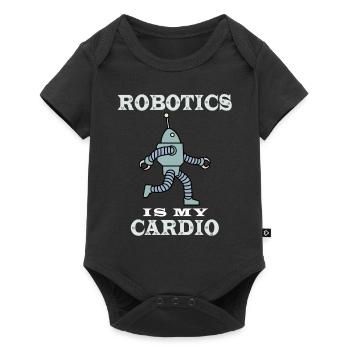 Robotik als Cardio Ironic Hobbyingenieur - Baby Premium Kurzarmbody - Schwarz - Vorne