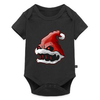 Chapeau de Père Noël effrayant avec des crocs aux yeux brillants Noël - Body à manches courtes Premium Bébé - noir - Devant