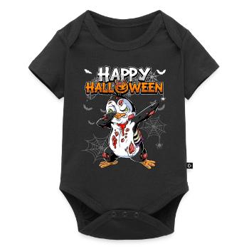 Halloween Pinguin Zombie - Baby Premium Kurzarmbody - Schwarz - Vorne