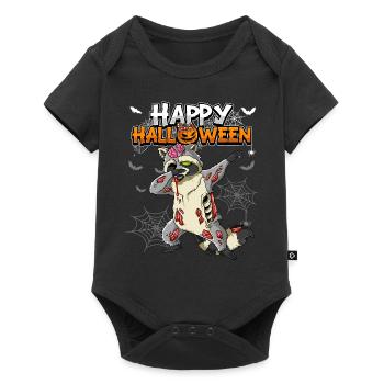 Halloween Waschbär Zombie - Baby Premium Kurzarmbody - Schwarz - Vorne