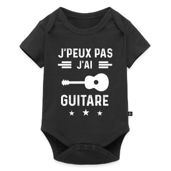 gutariste je peux pas j'ai guitare - Body à manches courtes Premium Bébé - noir - Devant