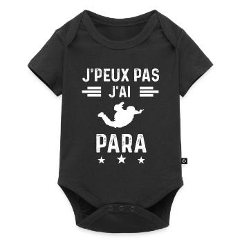 parachutiste je peux pas j'ai para - Body à manches courtes Premium Bébé - noir - Devant