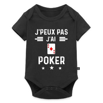 cartes je peux pas j'ai poker - Body à manches courtes Premium Bébé - noir - Devant