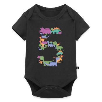 Birthday design for 5 year old children with - Baby Premium short-sleeve bodysuit - black - Front