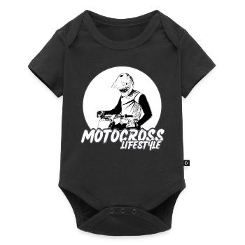 Motocross/enduro/freestyle mx/dirt bike retro - Baby Premium short-sleeve bodysuit - black - Front