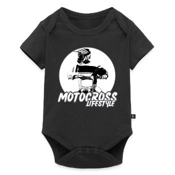 Motocross/enduro/freestyle mx/dirt bike retro - Baby Premium short-sleeve bodysuit - black - Front