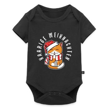Haarige weihnachten - Baby Premium Kurzarmbody - Schwarz - Vorne