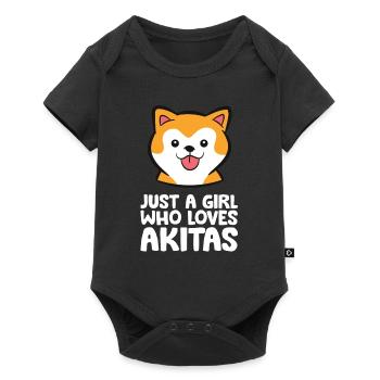 Nur ein Mädchen, das Akita-Hunde liebt - Baby Premium Kurzarmbody - Schwarz - Vorne