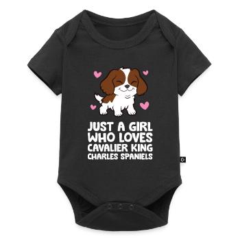 Une seule fille, le Cavalier King Charles - Body à manches courtes Premium Bébé - noir - Devant